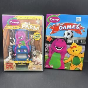 Barney RARE Let’s Go To The Farm & Let’s Play Games ARABIC & ENGLISH *REGION 2*